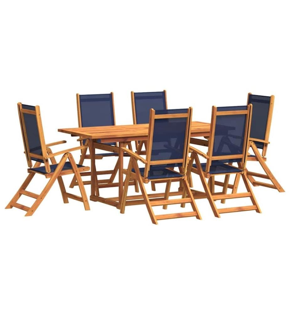 Ensemble à Manger de jardin 7pcs bois d'acacia solide textilène