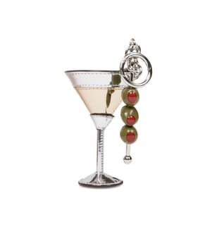 Martini Keychain - Silver