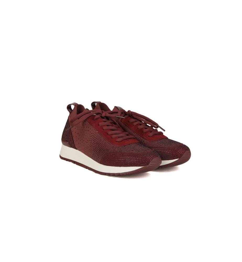 Jenkins Knit Sneakers with Crystal Accents - Bordeaux