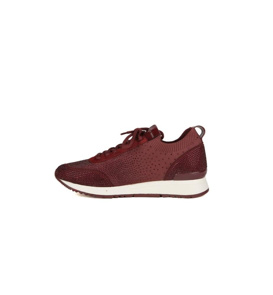 Jenkins Knit Sneakers with Crystal Accents - Bordeaux