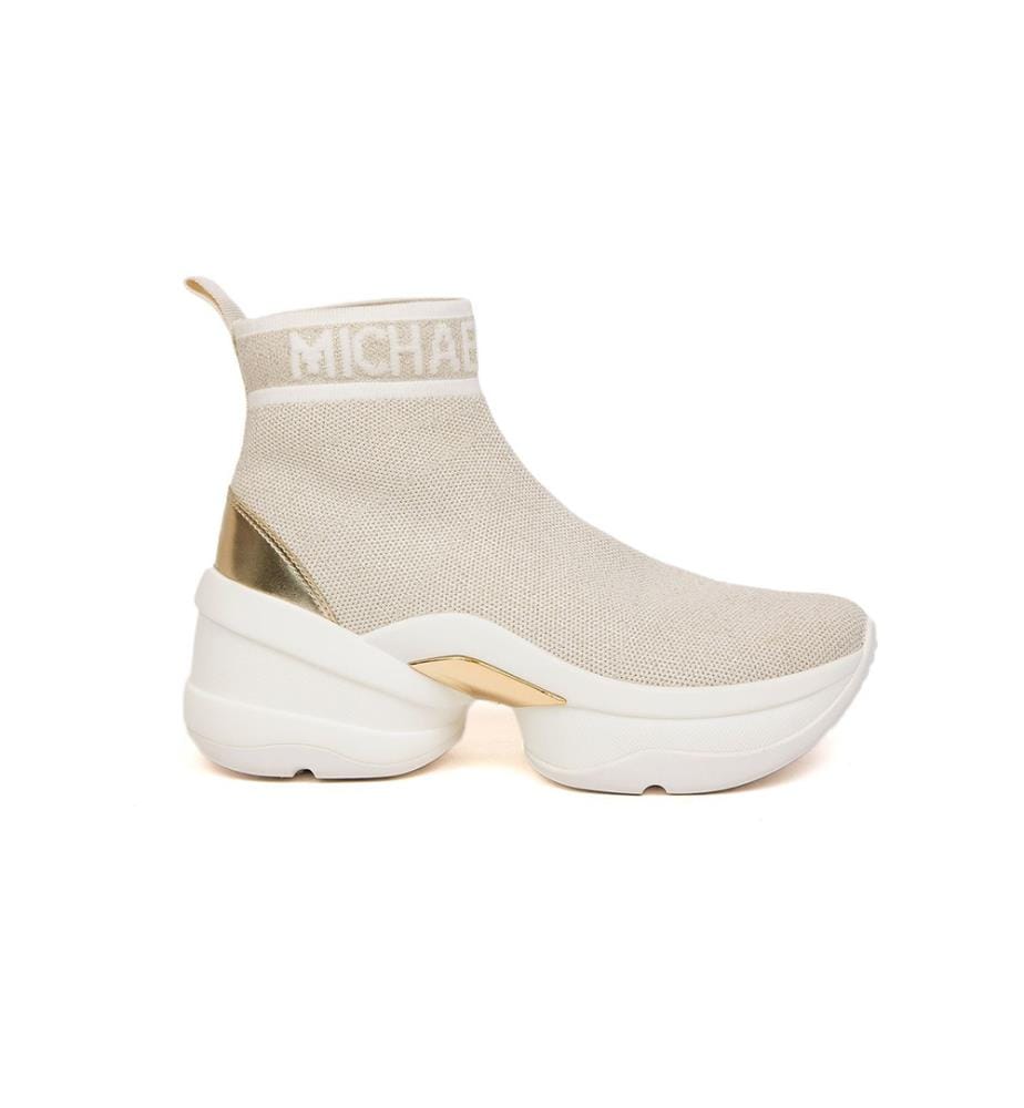 Olympia Knit Ankle Boots - Pale Gold