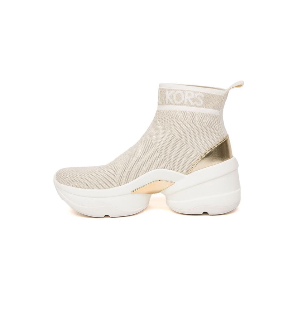 Olympia Knit Ankle Boots - Pale Gold