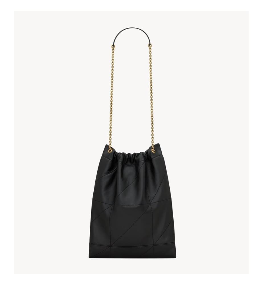 Lambskin Pouch Shoulder Bag - Black