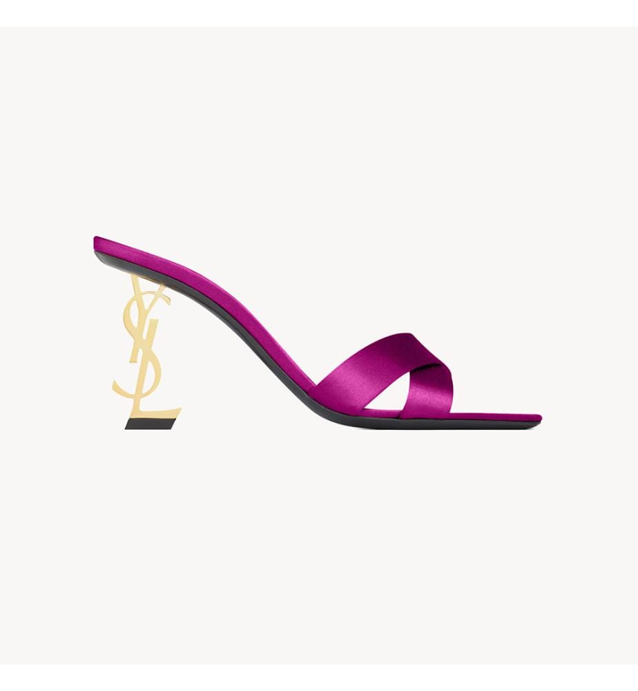 Opyum-Sandalen mit Absatz aus Satin-Crêpe - Fuchsia