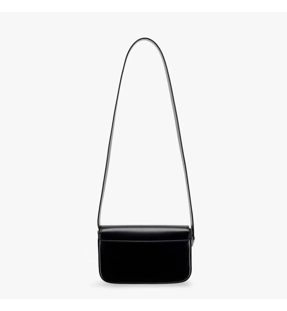 Leather Shoulder Bag - Black