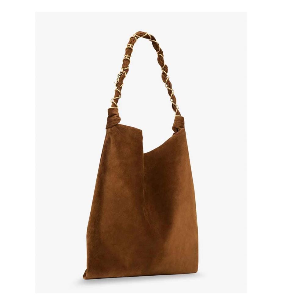 Tote Bag Amalia en daim - Orange Caramel Cogn