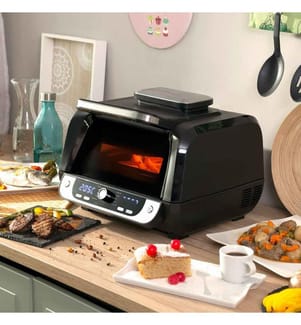 Ölfreie Fritteuse mit Grill, Zubehör und Rezeptbuch Air Fryer Fryinn 12-in-1 6000 Schwarz Stahl 6 L 3400 W