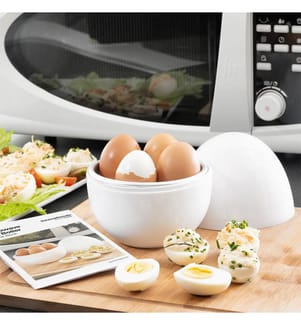 Boilegg Mikrowellen-Eierkocher mit Rezeptheft - Weiss