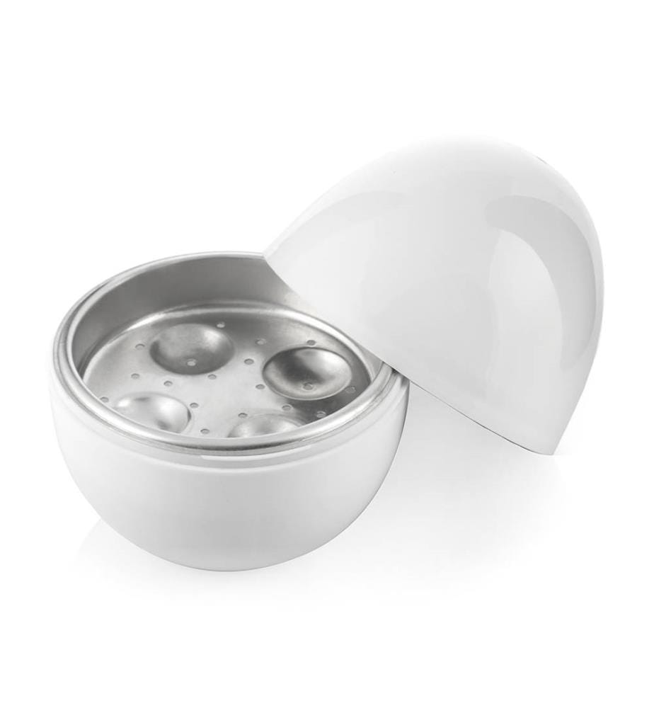 Boilegg Mikrowellen-Eierkocher mit Rezeptheft - Weiss