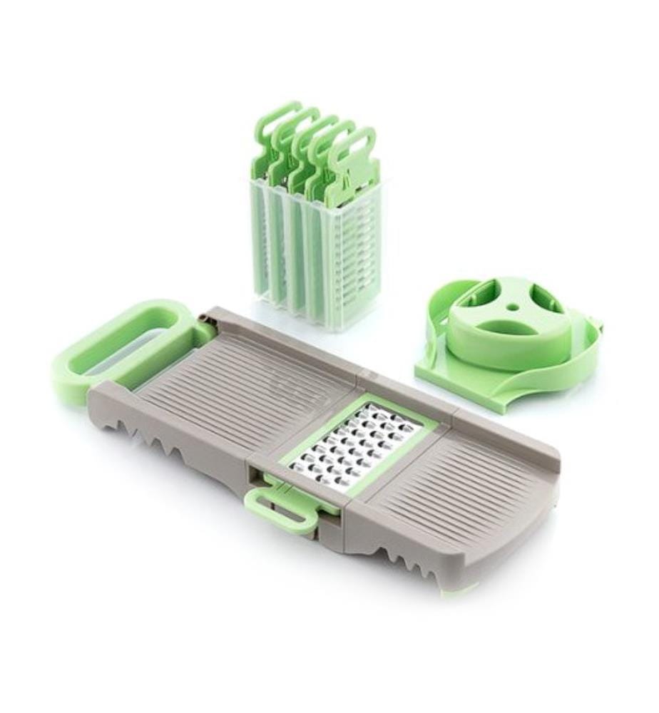 Choppie 6 in 1 Mandoline Klappbare Reibe - Grün und Grau