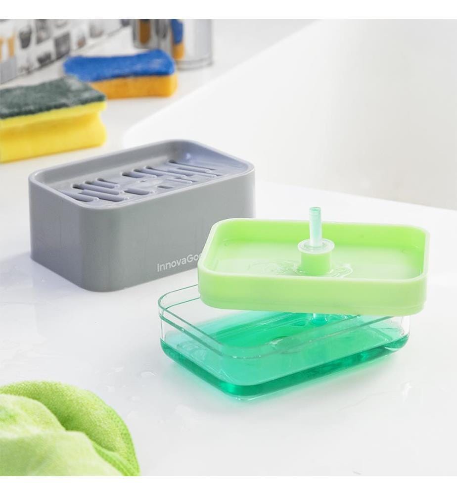 2-in-1-Seifenspender für die Küchenspüle Pushoap Kitchen Clean - Türkis