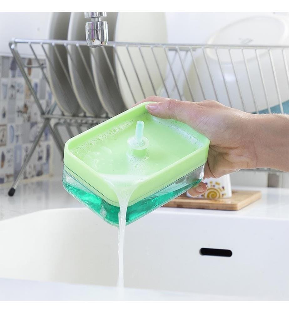 2-in-1-Seifenspender für die Küchenspüle Pushoap Kitchen Clean - Türkis