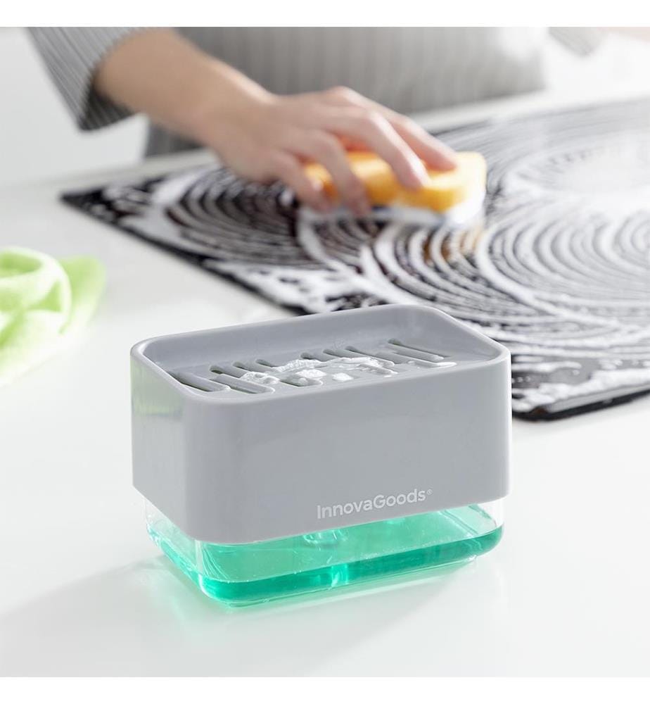 2-in-1-Seifenspender für die Küchenspüle Pushoap Kitchen Clean - Türkis