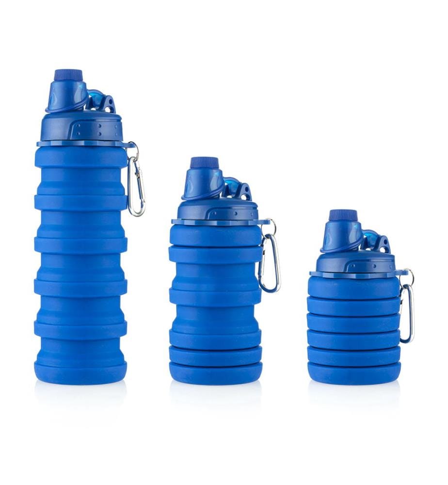 Faltbare Silikonflasche Bentle - Blau