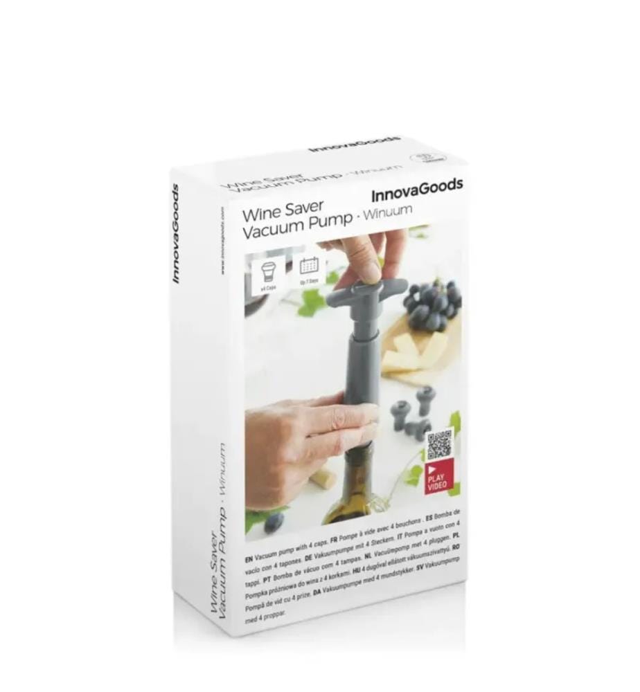Wein Vakuumpumpe und Weinverschluss Winuum (4 stopfen) - Grau