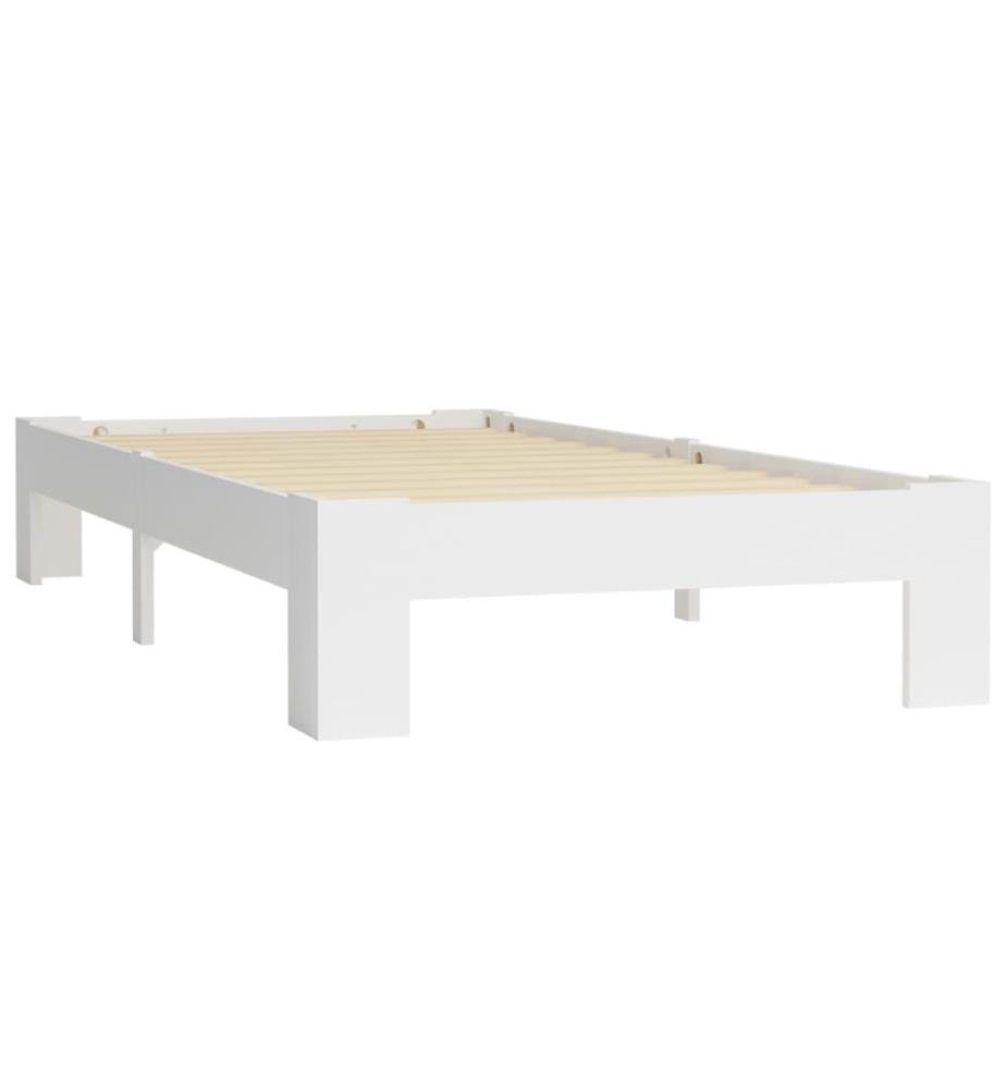 Cadre de lit sans matelas blanc bois de pin massif 90x200 cm