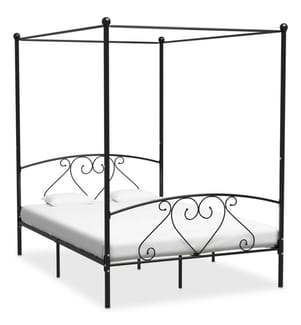 Himmelbett-Gestell Schwarz Metall 140 x 200 cm