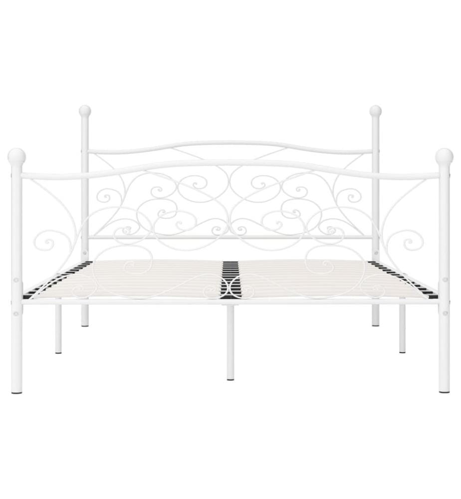 Bettgestell mit Lattenrost Weiss Metall 140 × 200 cm