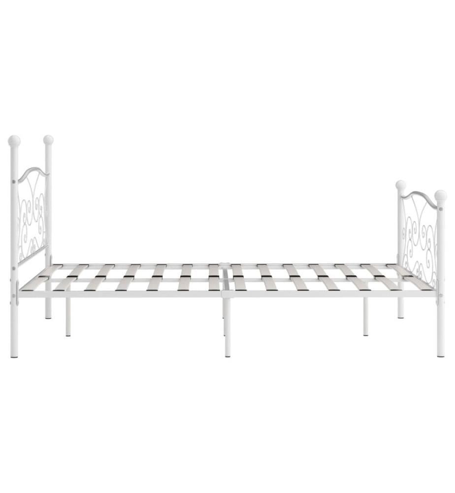 Bettgestell mit Lattenrost Weiss Metall 140 × 200 cm