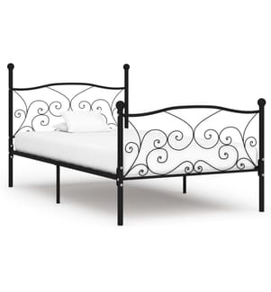 Bettgestell mit Lattenrost Schwarz Metall 100 × 200 cm