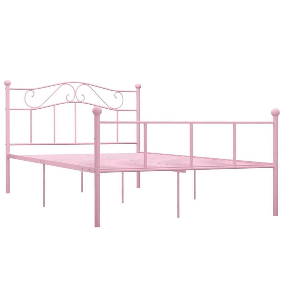 Bettgestell Rosa Metall 140×200 cm
