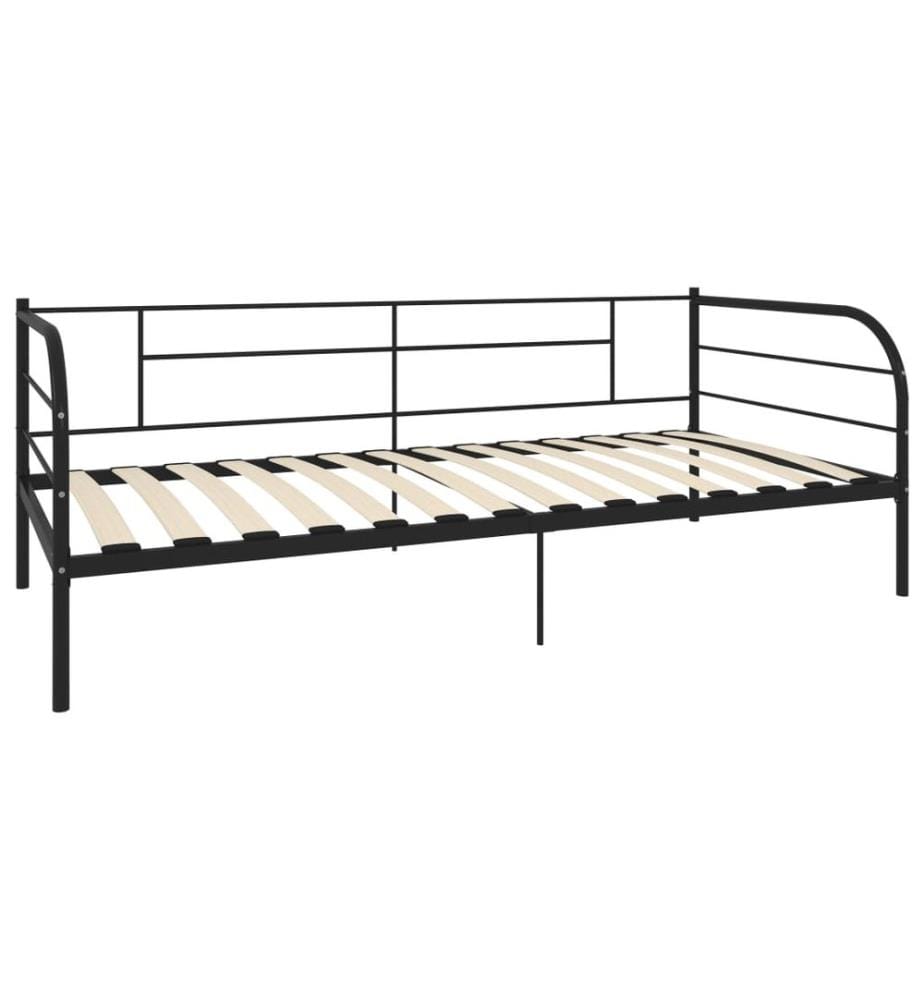 Tagesbett-Rahmen Schwarz Metall 90×200 cm