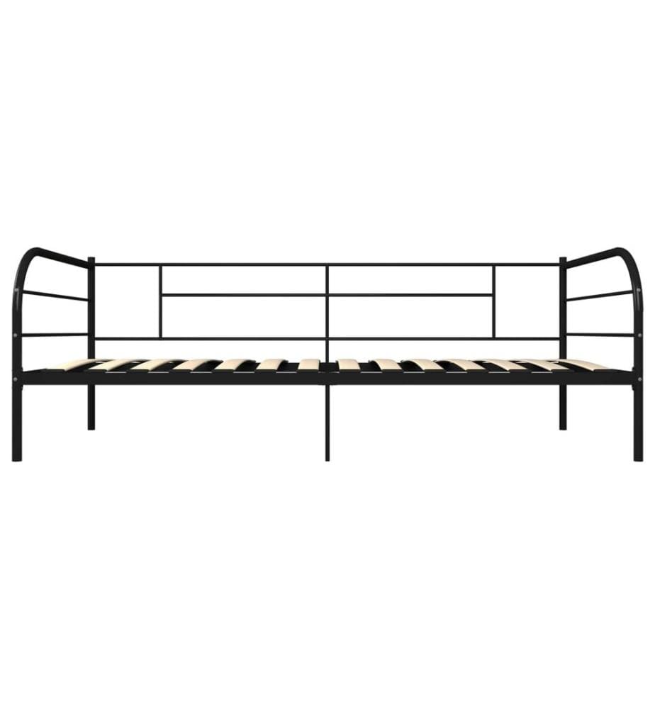 Tagesbett-Rahmen Schwarz Metall 90×200 cm