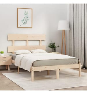 Cadre de lit sans matelas 160x200 cm bois massif