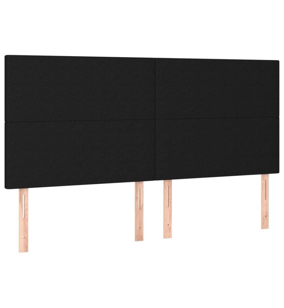 Tête de lit Noir 200x5x118/128 cm Tissu