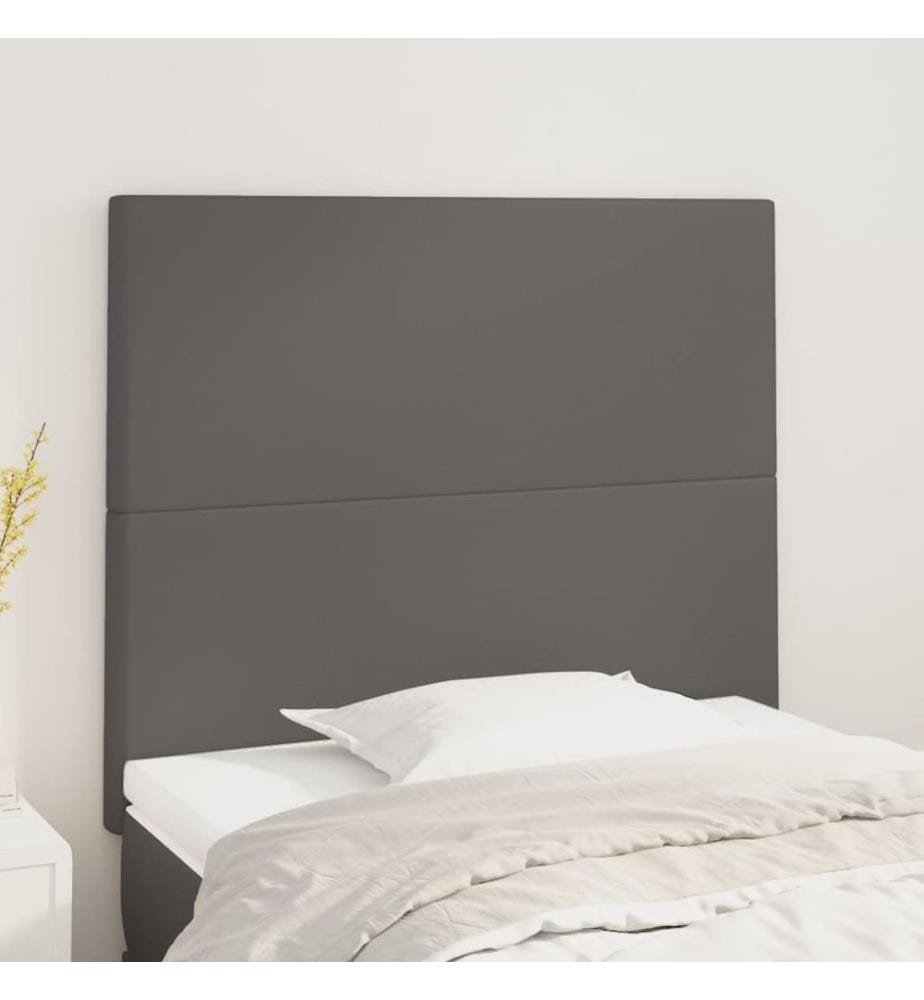 Kopfteil Grau 100x5x118/128 cm Kunstleder