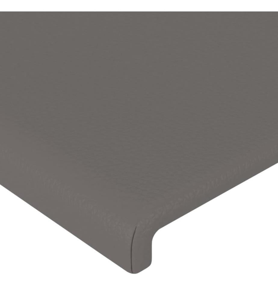 Kopfteil Grau 100x5x118/128 cm Kunstleder