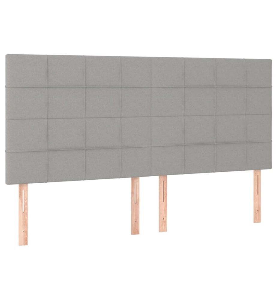 Tête de lit Gris clair 180 x 5 x 118/128 cm Tissu
