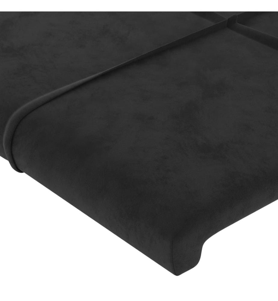 Tête de lit Noir 200x5x118/128 cm Velours