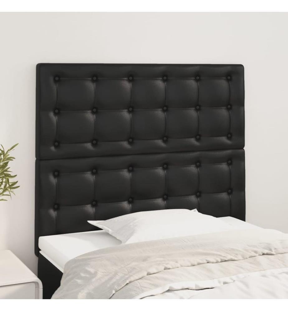 Tête de lit Noir 100x5x118/128 cm Similicuir