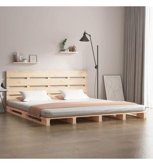 Cadre de lit sans matelas 160x200 cm bois massif de pin
