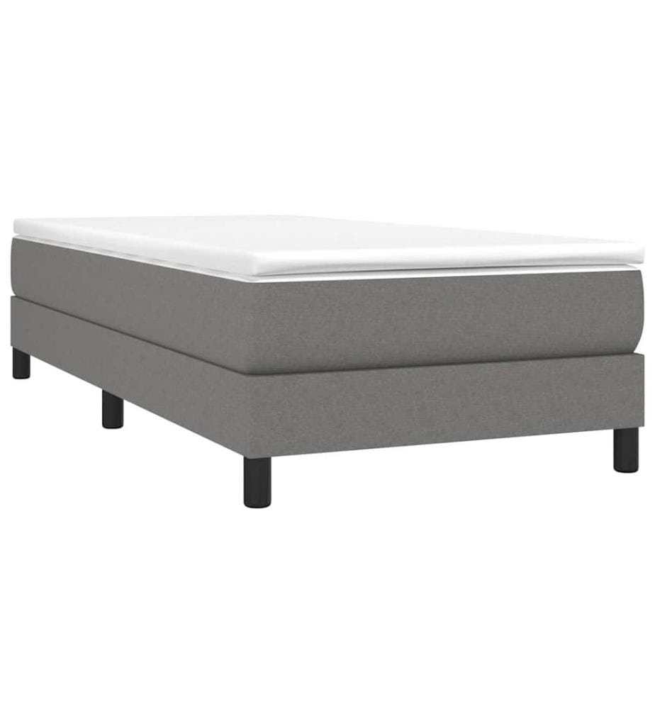 Cadre de lit gris foncé 80x200 cm tissu