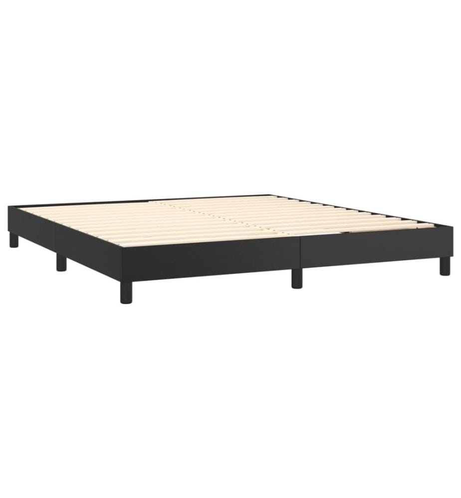 Boxspringbettgestell Schwarz 160x200 cm Kunstleder