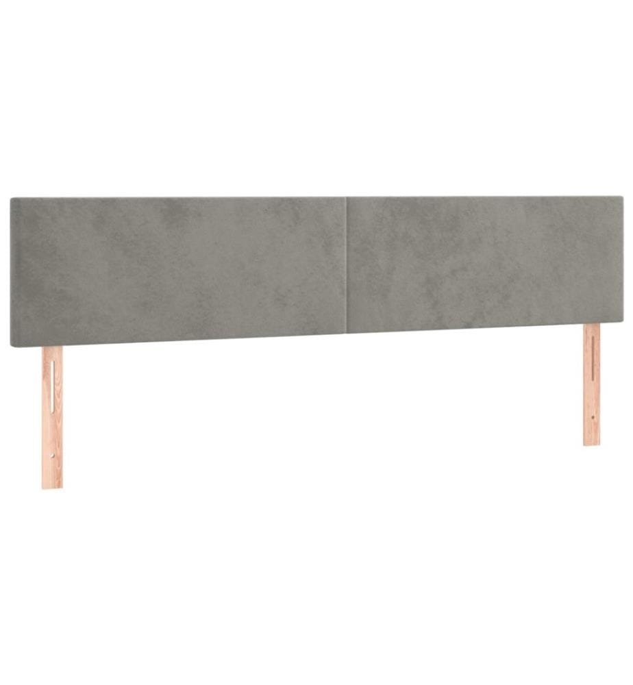 Tête de lit à LED Gris clair 200x5x78/88 cm Velours