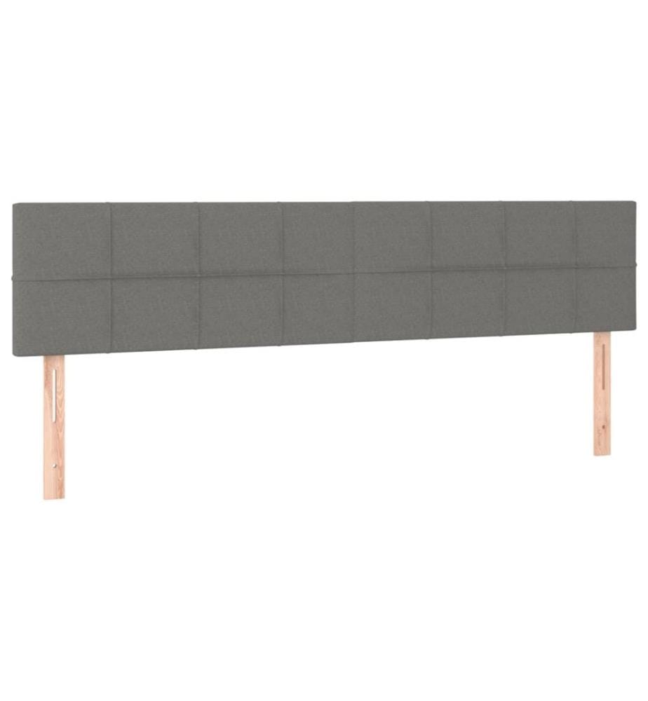 Tête de lit à LED Gris foncé 180x5x78/88 cm Tissu