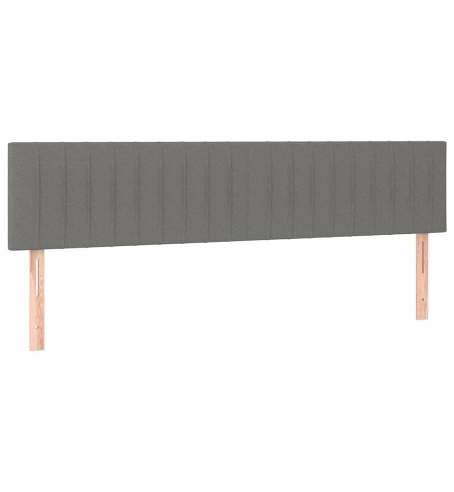 Tête de lit à LED Gris foncé 160x5x78/88 cm Tissu