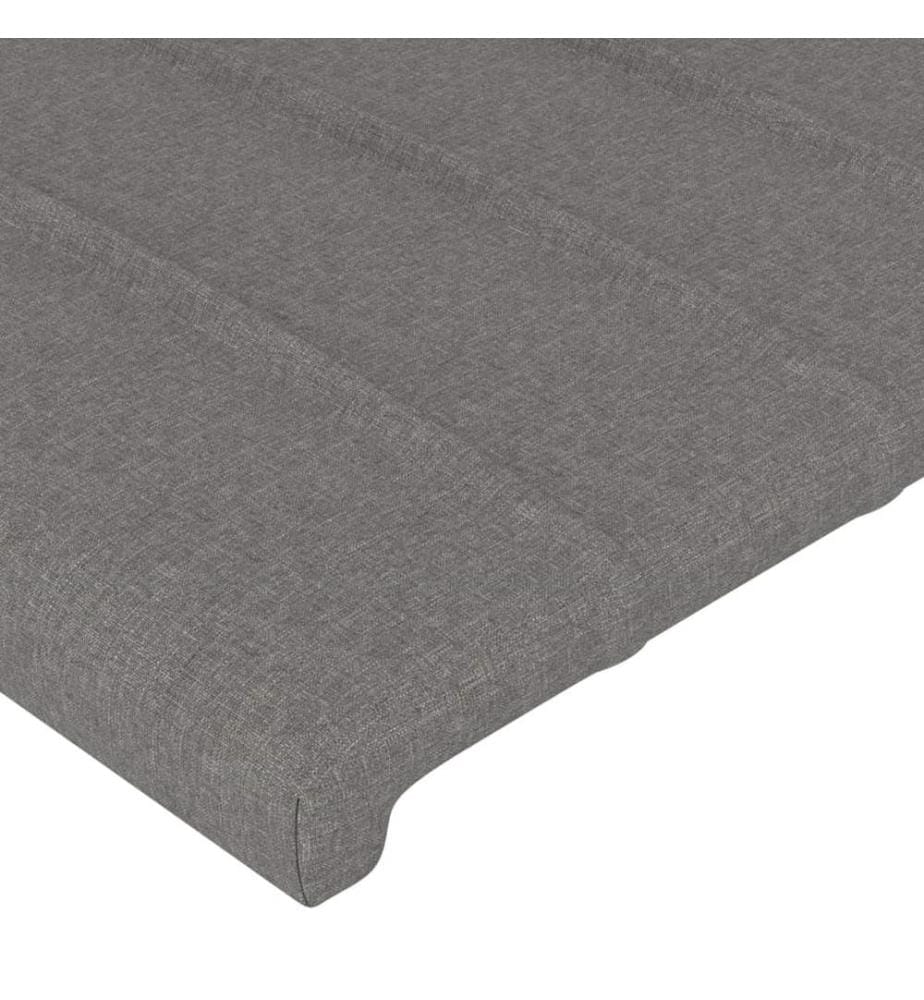Tête de lit à LED Gris foncé 160x5x78/88 cm Tissu