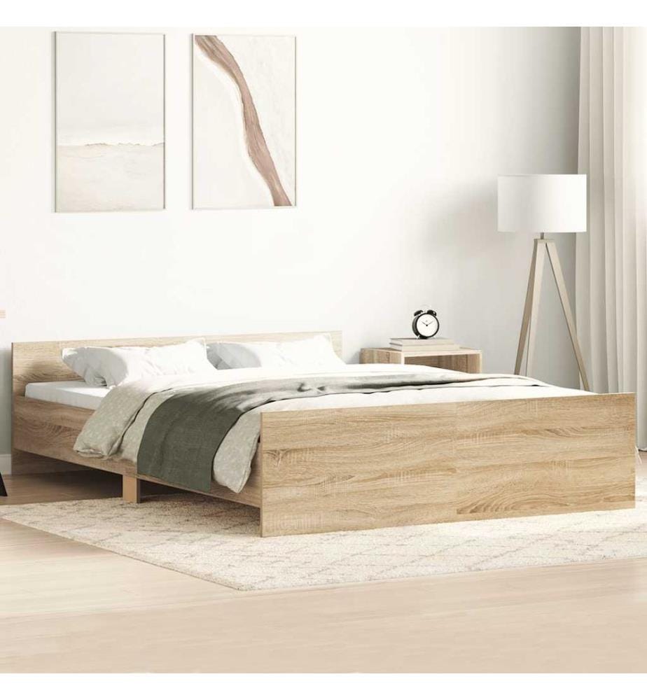 Bettgestell mit Kopf- und Fussteil Sonoma-Eiche 150x200 cm