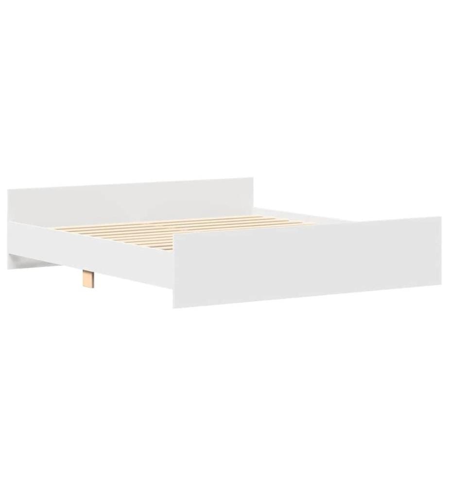 Bettgestell mit Kopf- und Fussteil Weiss 160x200 cm