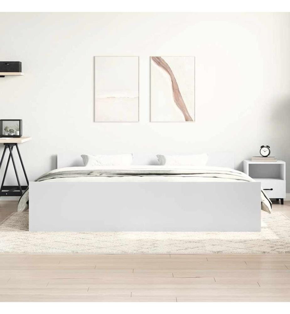 Bettgestell mit Kopf- und Fussteil Weiss 160x200 cm