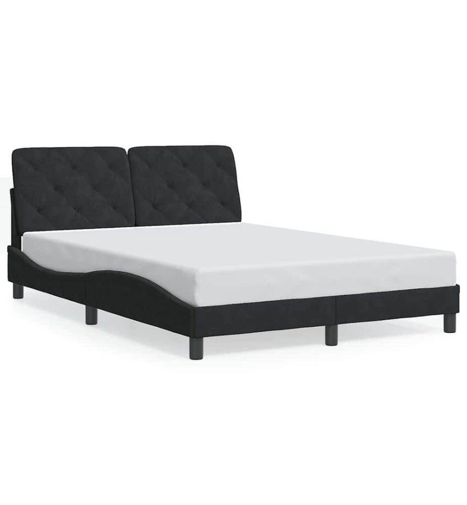 Bettgestell ohne Matratze Schwarz 120x200 cm Samt