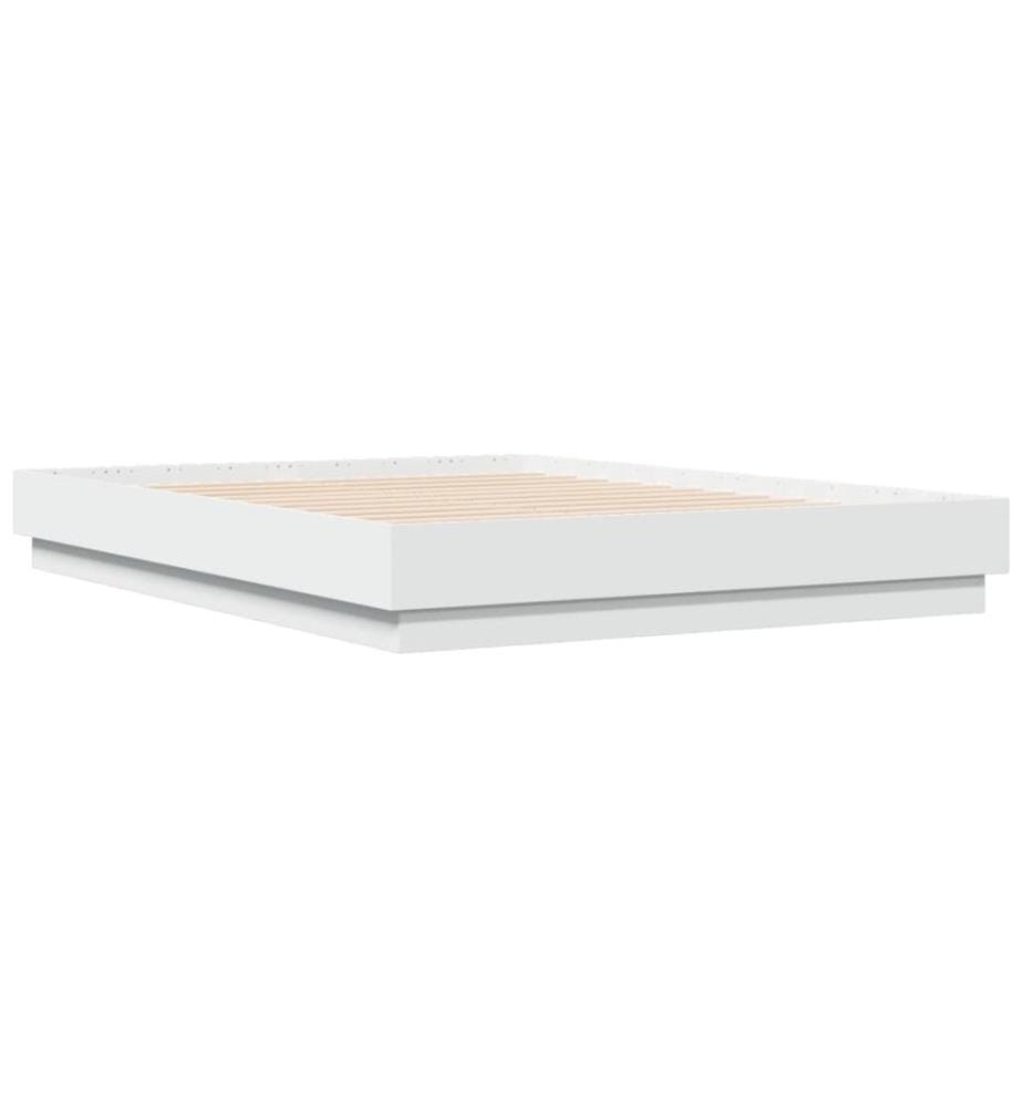 Cadre de lit sans matelas blanc 140x190 cm