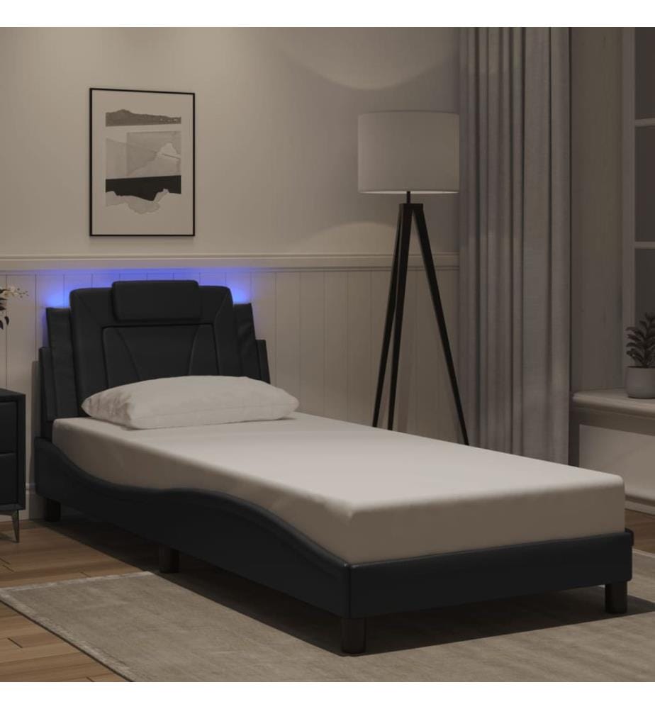 Bettgestell "Viana" mit LED ohne Matratze Schwarz 90x200 cm