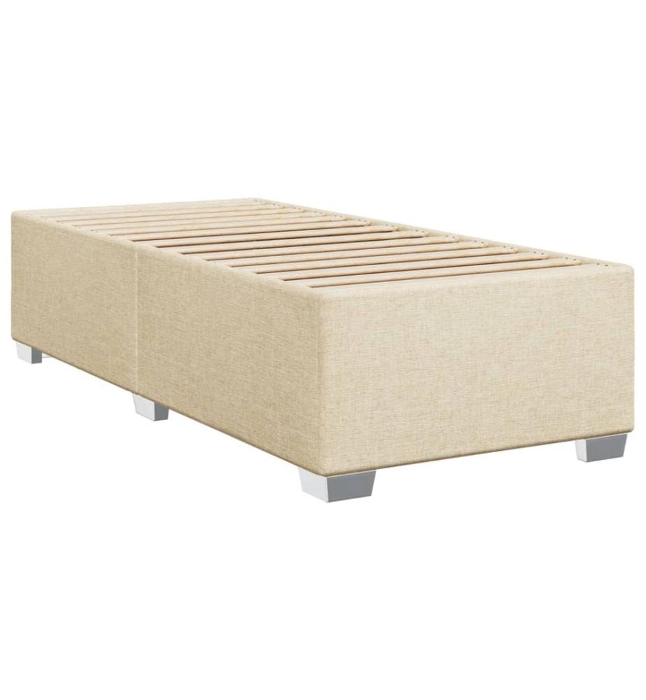Cadre de lit sans matelas crème 100x200 cm tissu