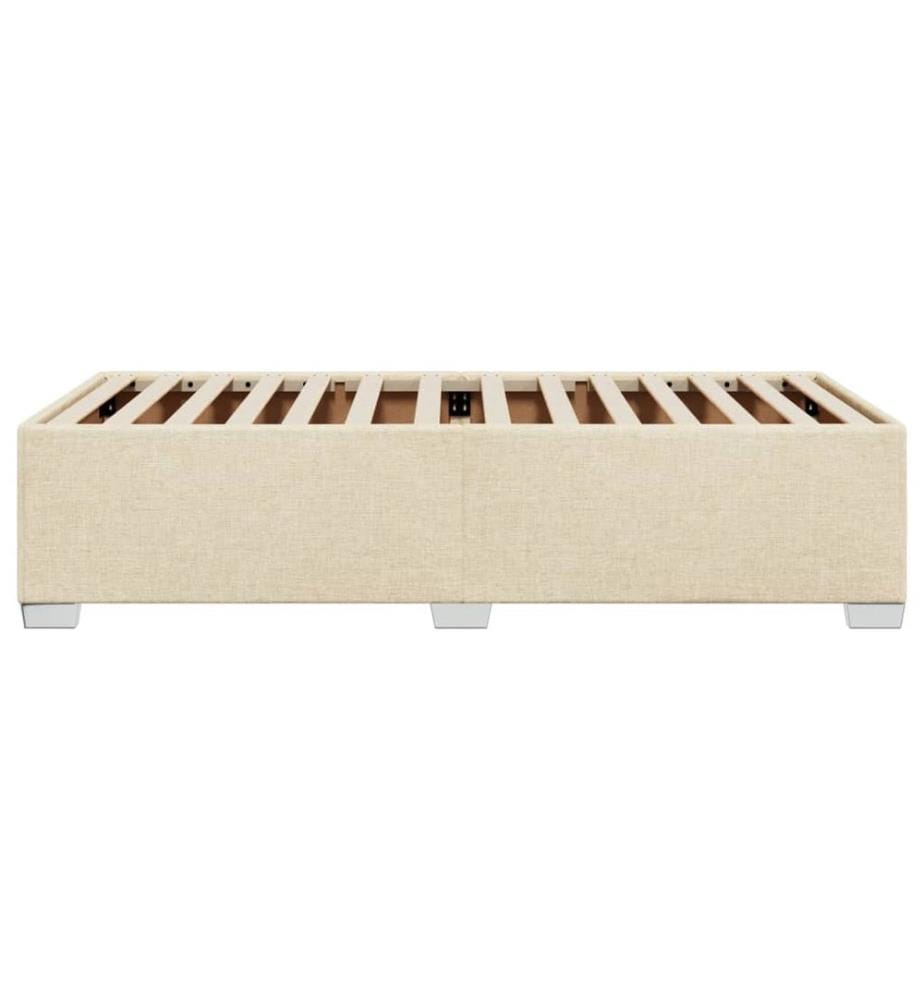 Cadre de lit sans matelas crème 100x200 cm tissu