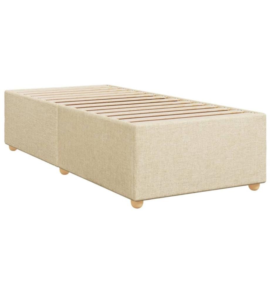 Cadre de lit sans matelas crème 100x200 cm tissu